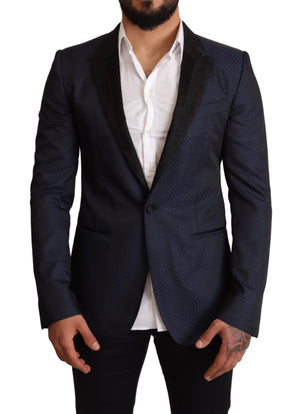 Blaue Slim Fit MARTINI Blazerjacke aus Wolle