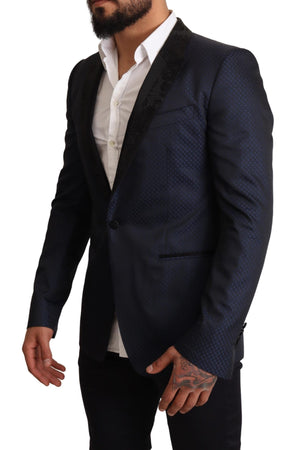 Blaue Slim Fit MARTINI Blazerjacke aus Wolle