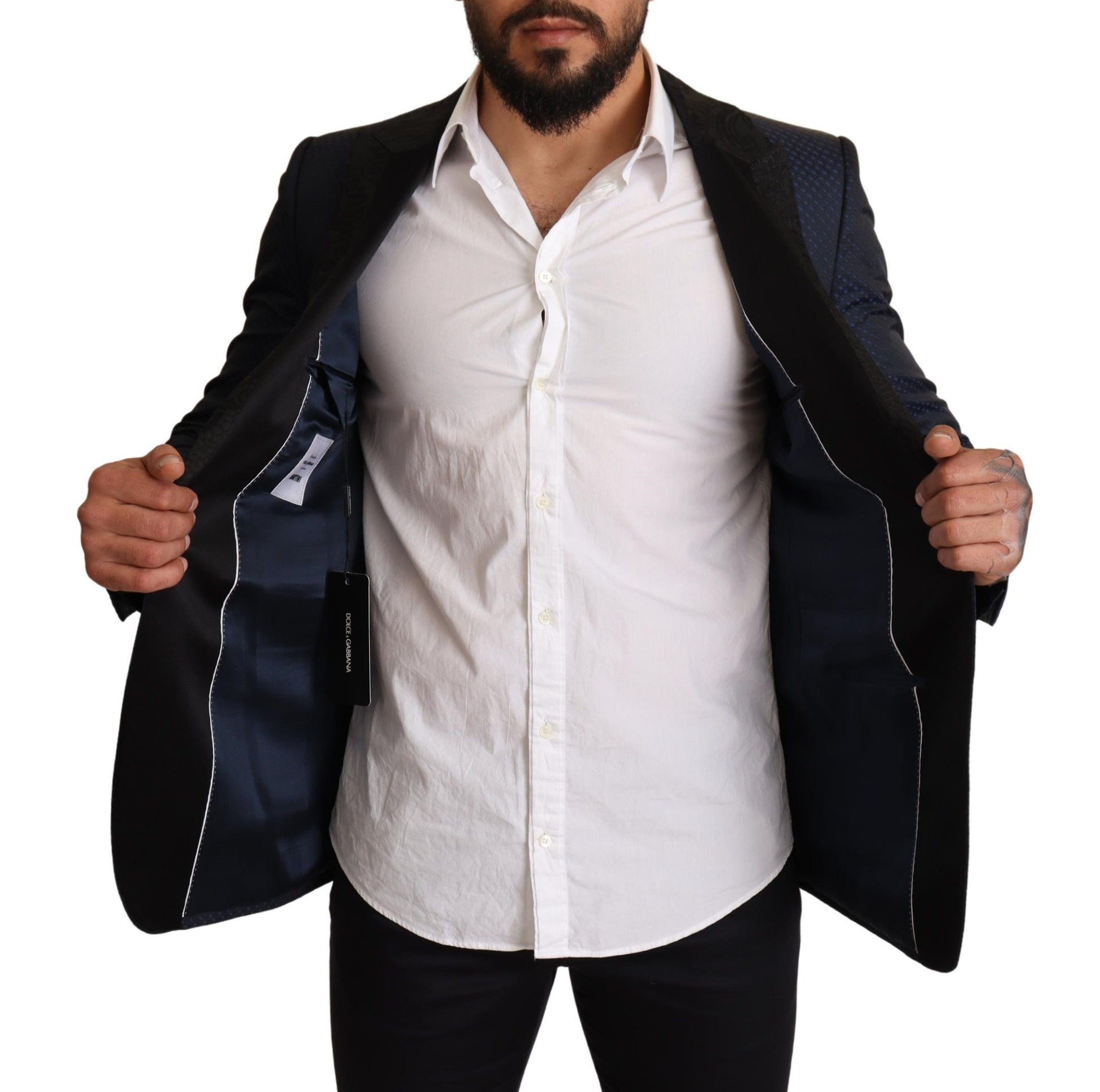 Blaue Slim Fit MARTINI Blazerjacke aus Wolle