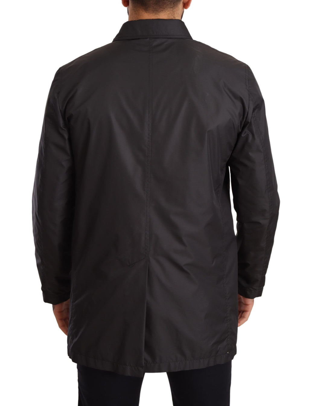 Schwarze Trenchcoatjacke aus Polyester für Herren