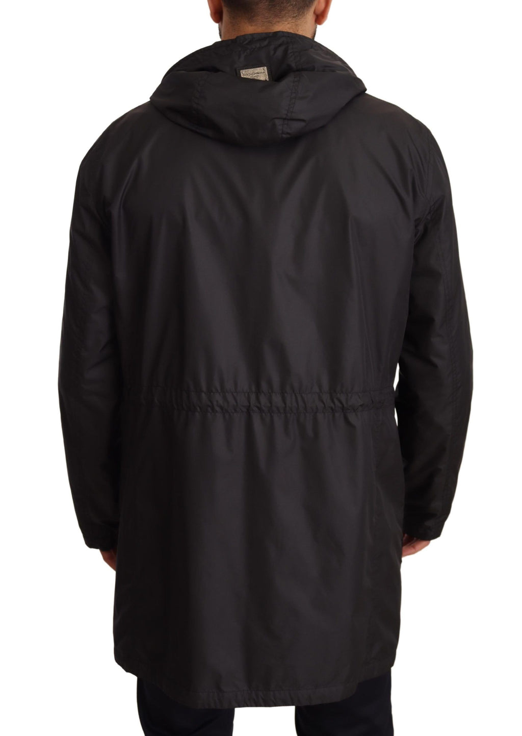 Schwarze Herren-Trenchcoatjacke mit Kapuze
