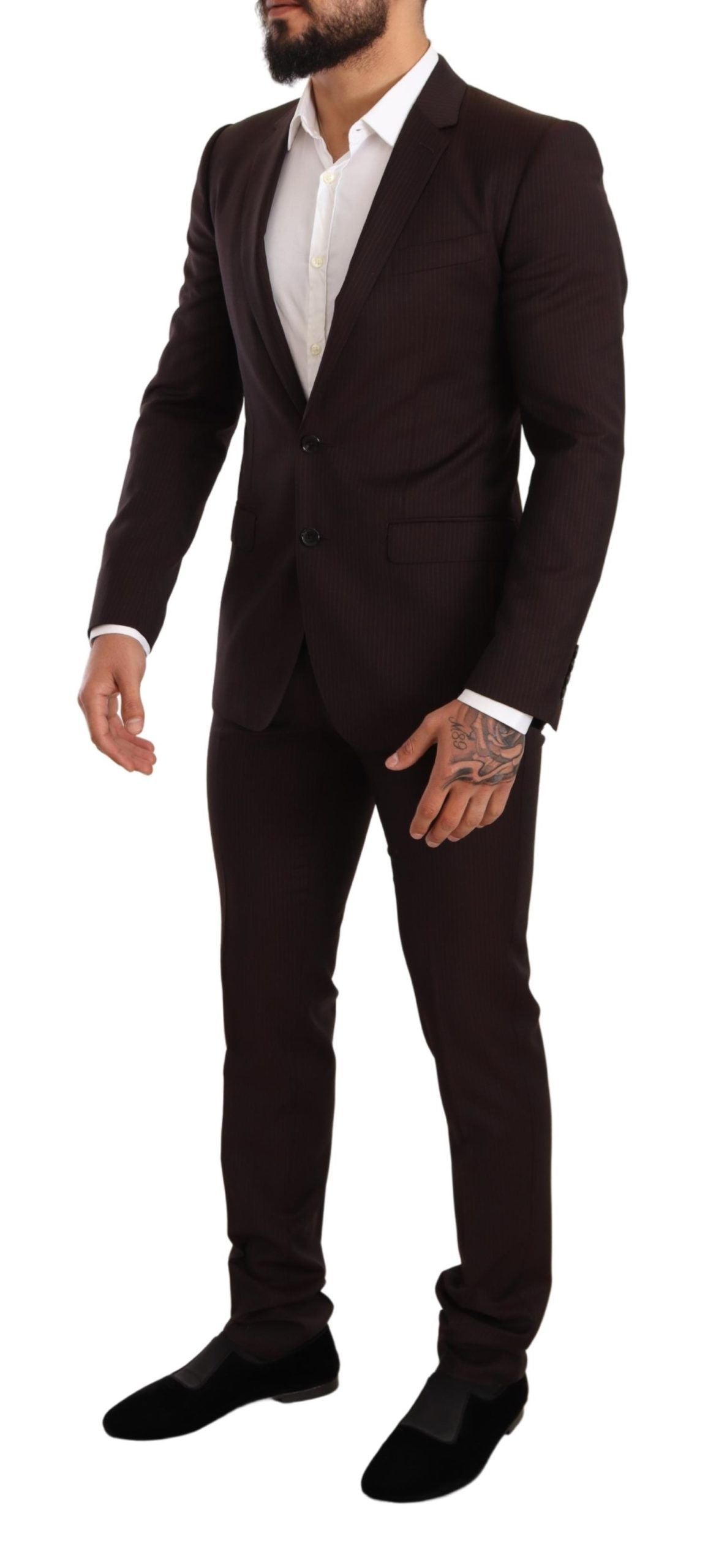 Bordeauxroter MARTINI Slim Fit Anzug aus Wolle
