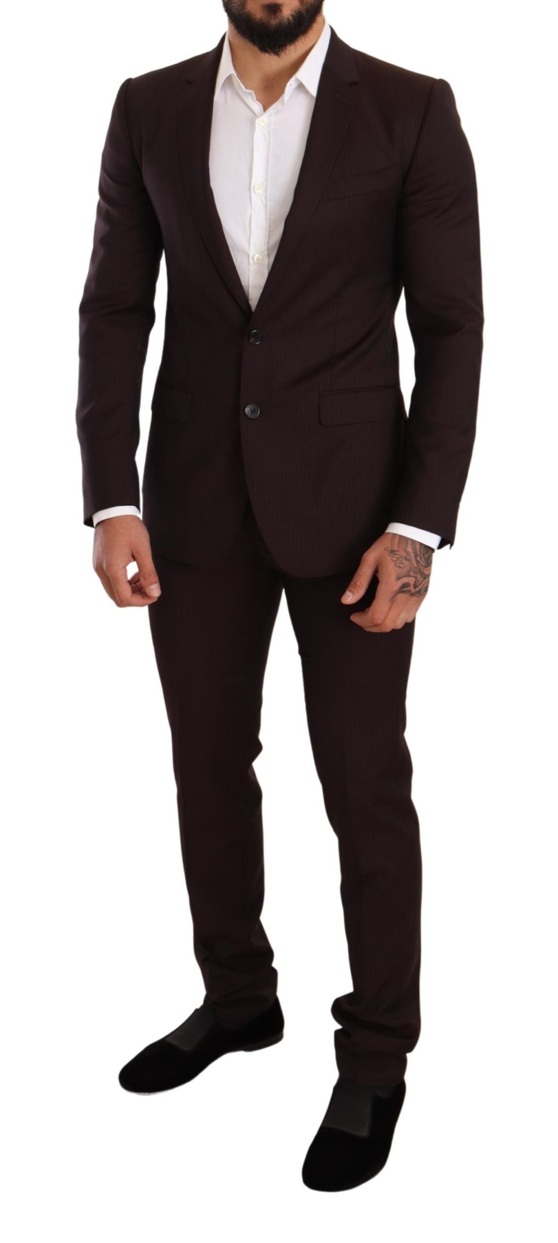 Bordeauxroter MARTINI Slim Fit Anzug aus Wolle