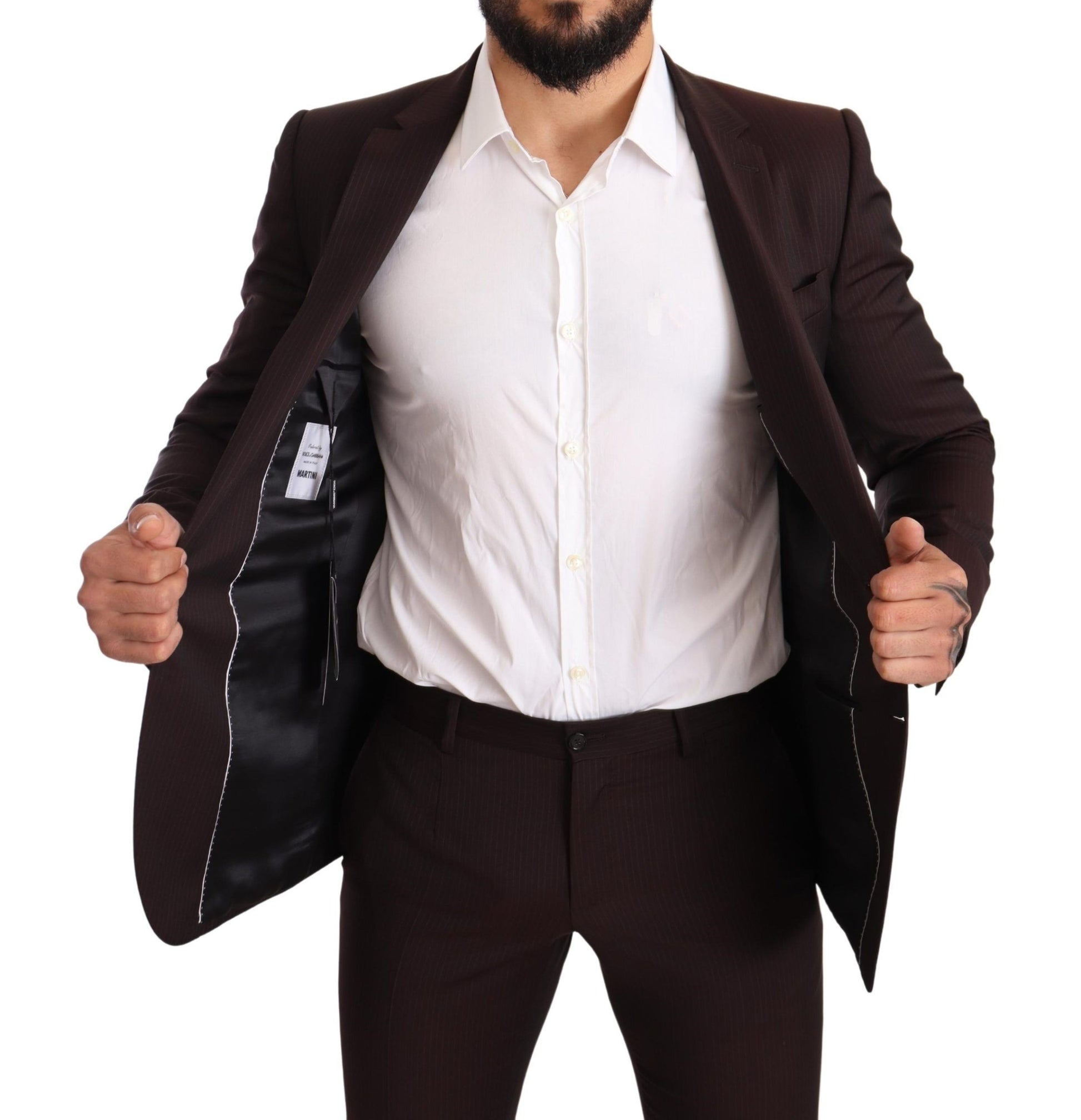 Bordeauxroter MARTINI Slim Fit Anzug aus Wolle