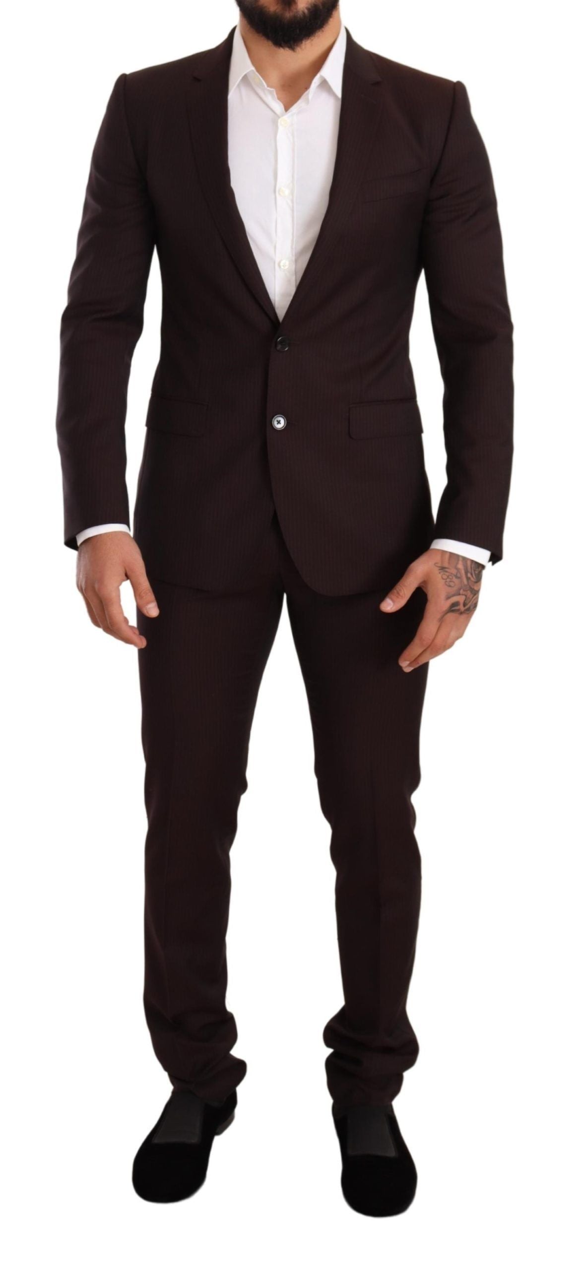 Bordeauxroter MARTINI Slim Fit Anzug aus Wolle