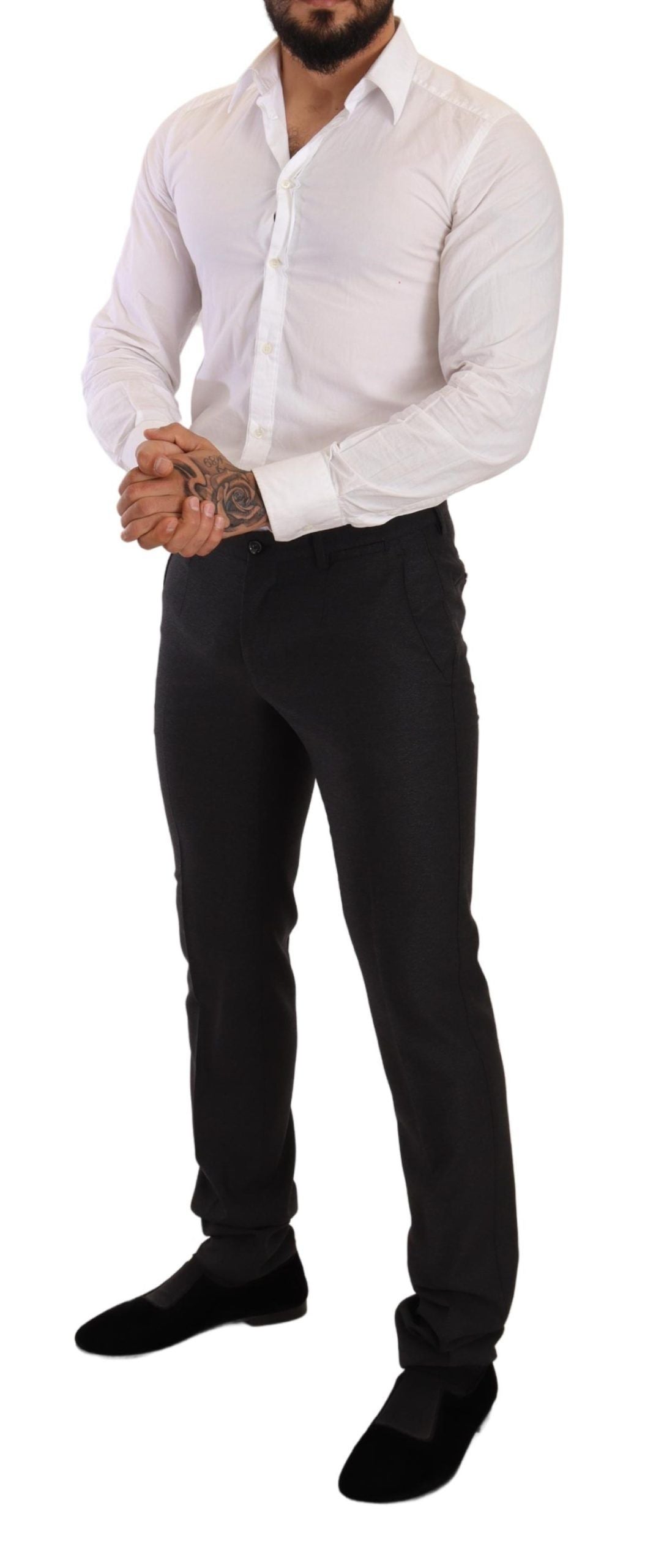 Grauer MARTINI Slim Fit Anzug aus Wolle