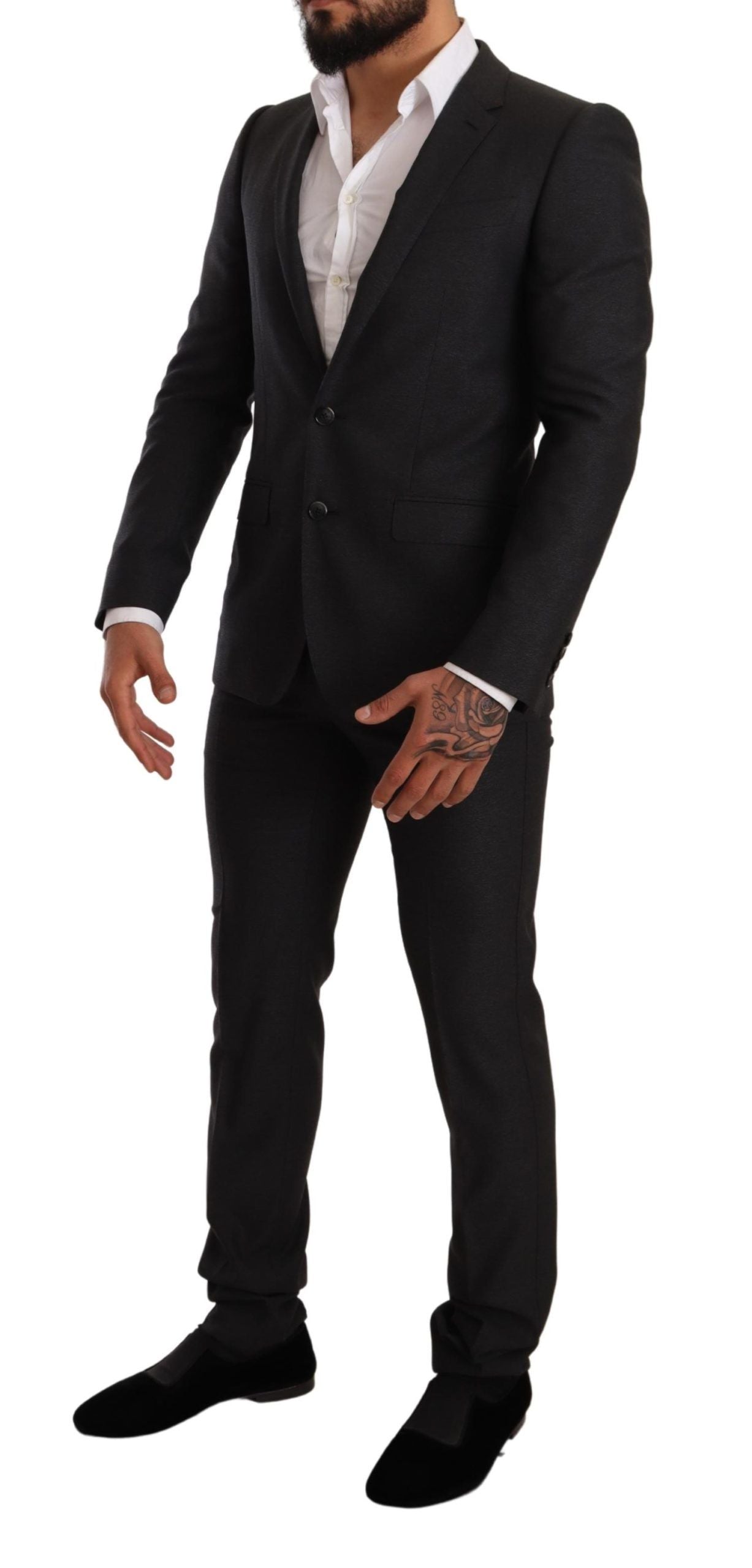 Grauer MARTINI Slim Fit Anzug aus Wolle