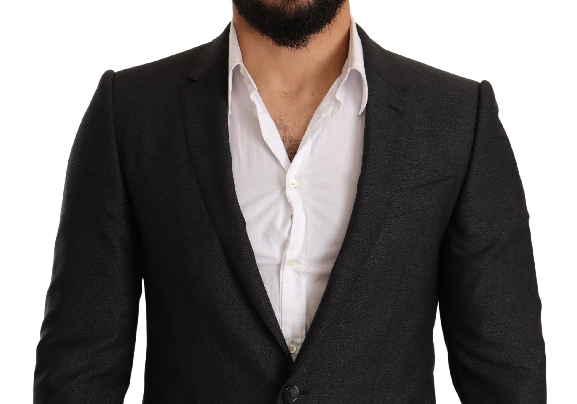 Grauer MARTINI Slim Fit Anzug aus Wolle