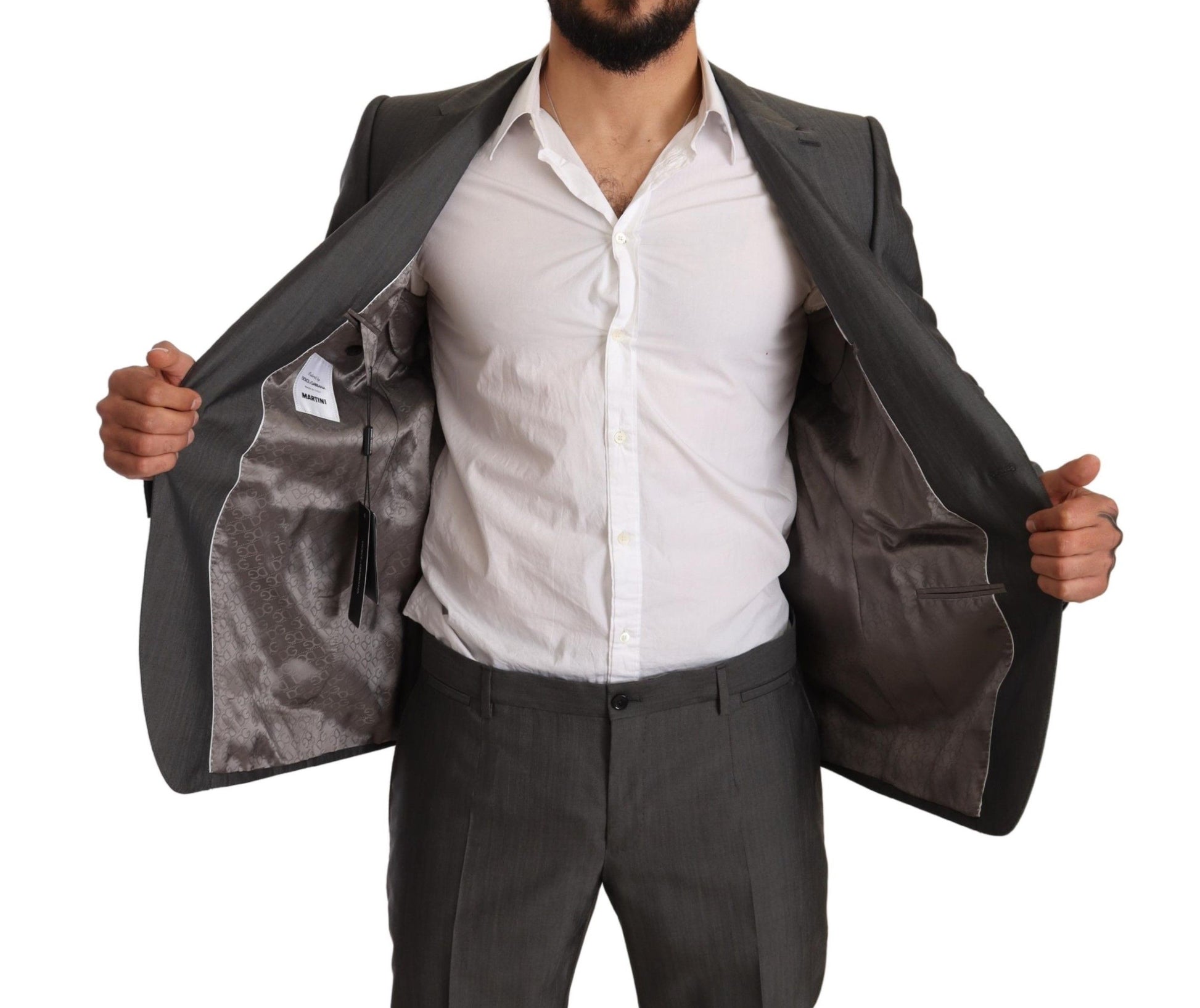 Grau-metallic MARTINI Slim Fit Anzug