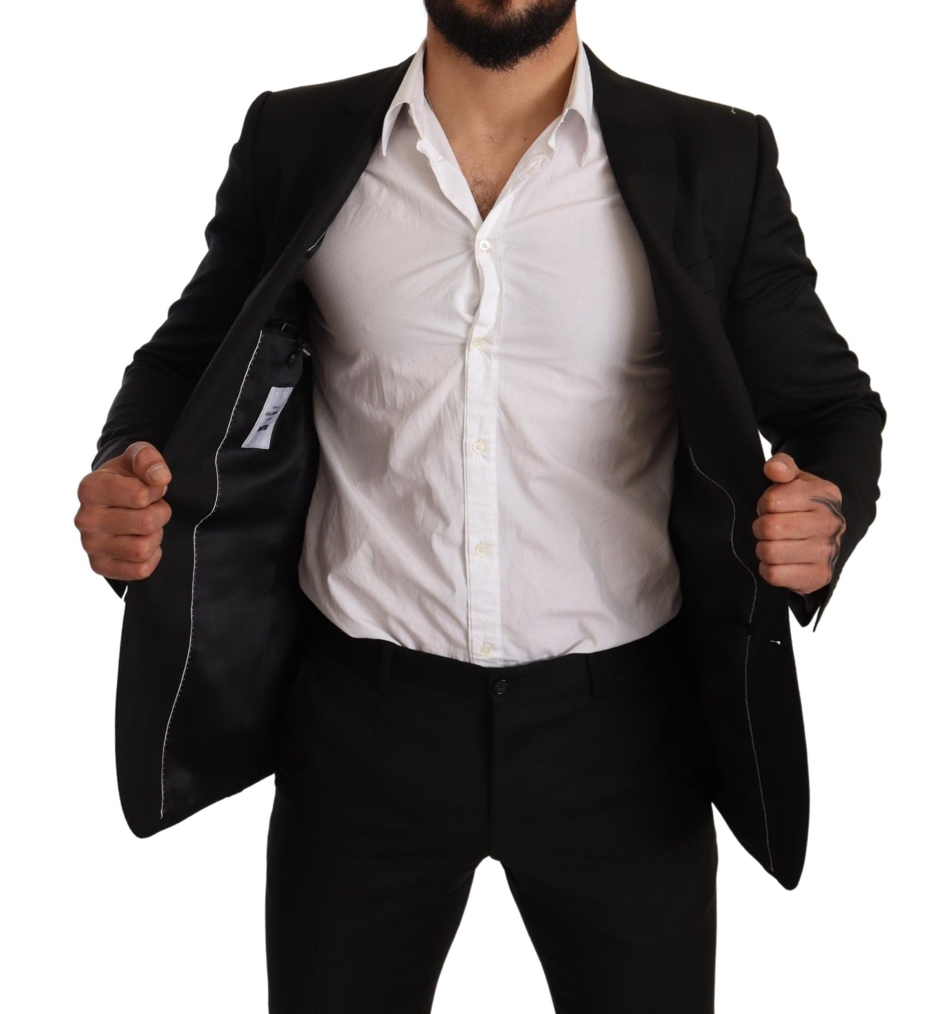 Schwarz karierter MARTINI SLIM FIT 2-teiliger Anzug