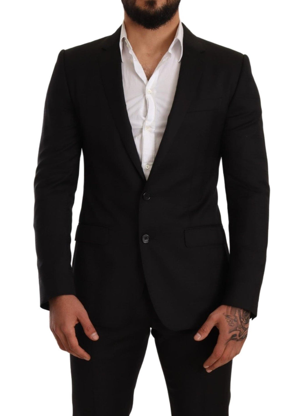 Schwarz karierter MARTINI SLIM FIT 2-teiliger Anzug