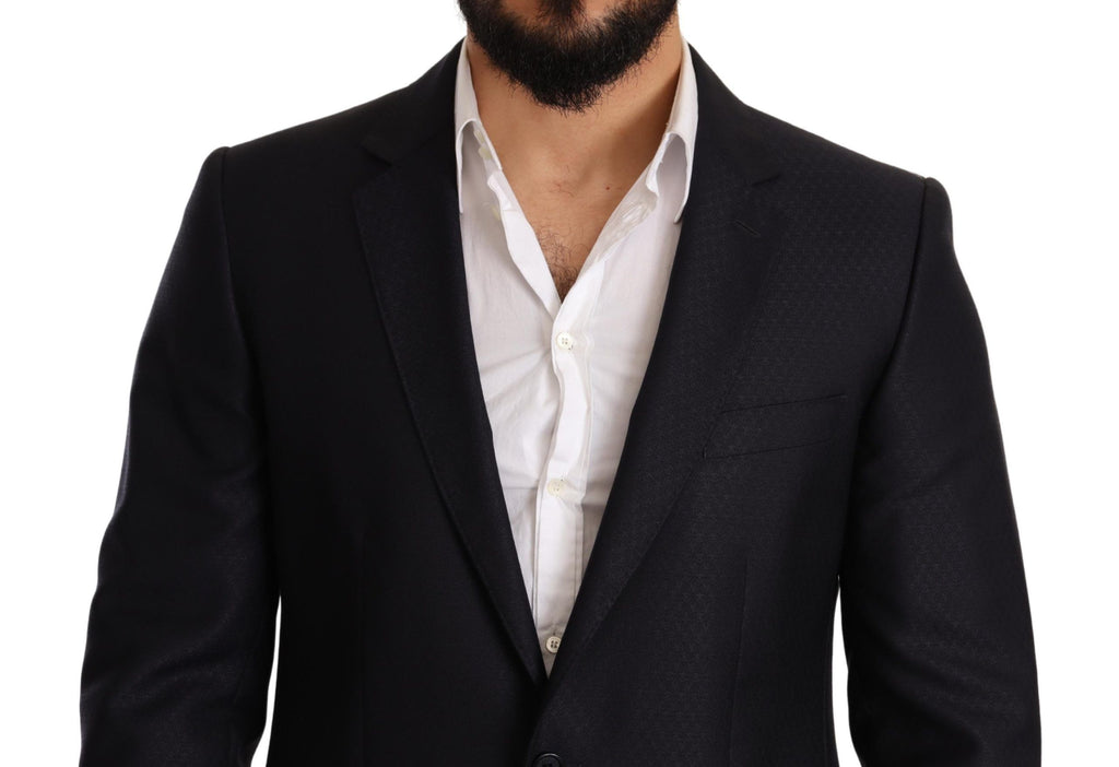 Blau gemusterter MARTINI SLIM FIT 2-teiliger Anzug