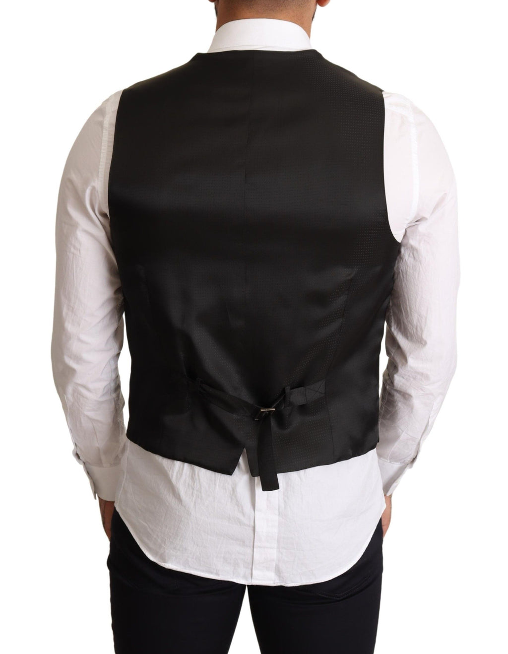 Schwarzes, formelles Westekleid aus Wolle