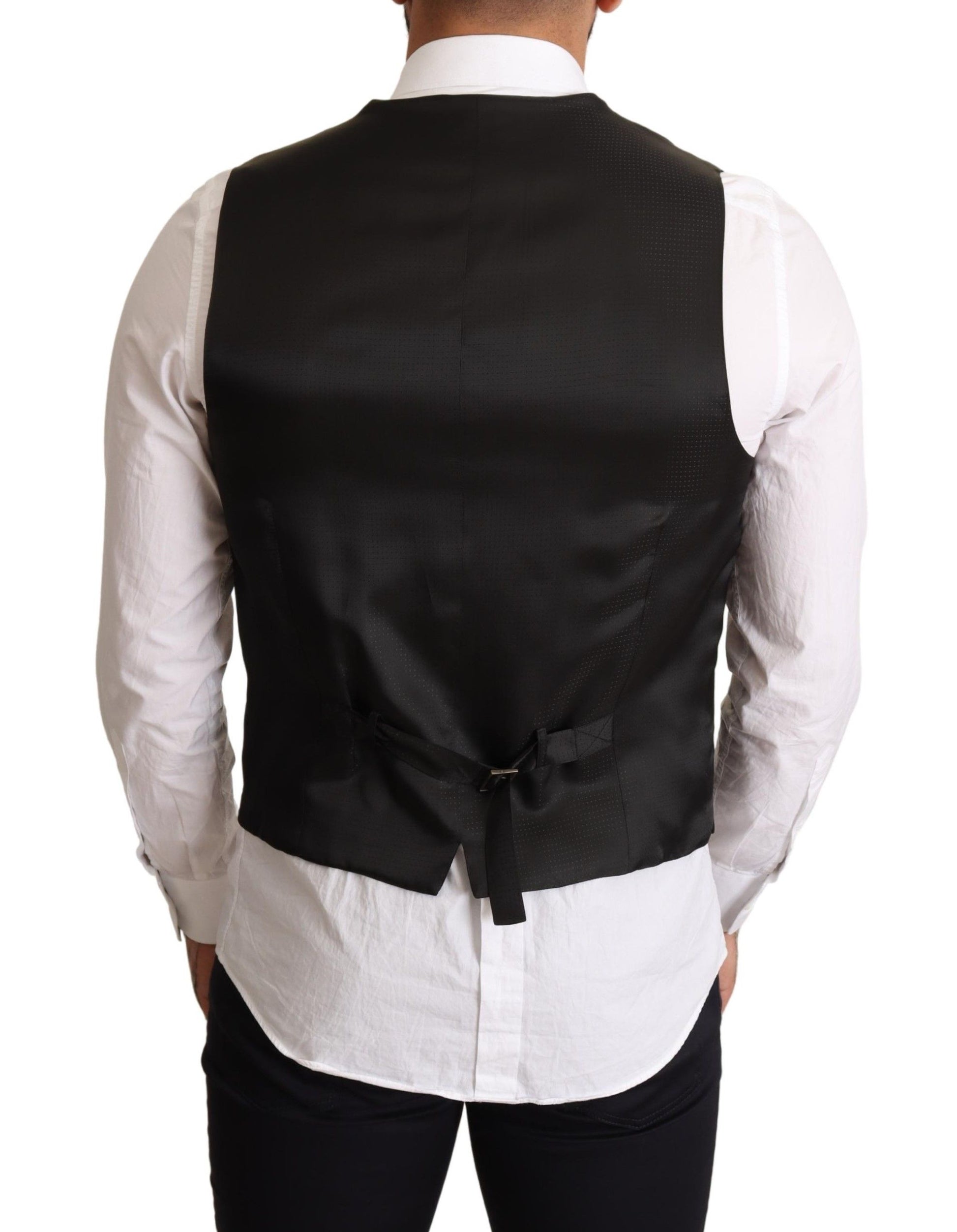 Schwarzes, formelles Westekleid aus Wolle