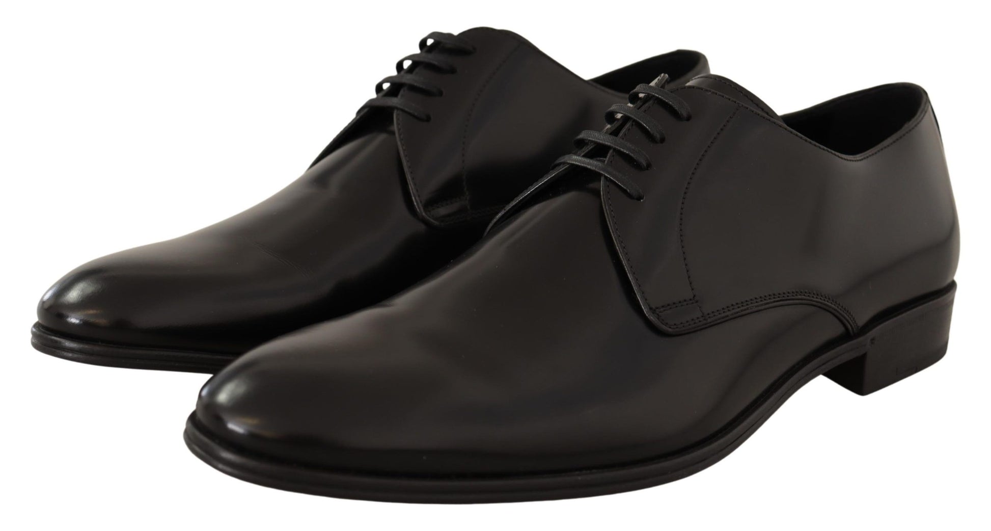 Schwarze Derby-Schnürschuhe aus Leder für Herren