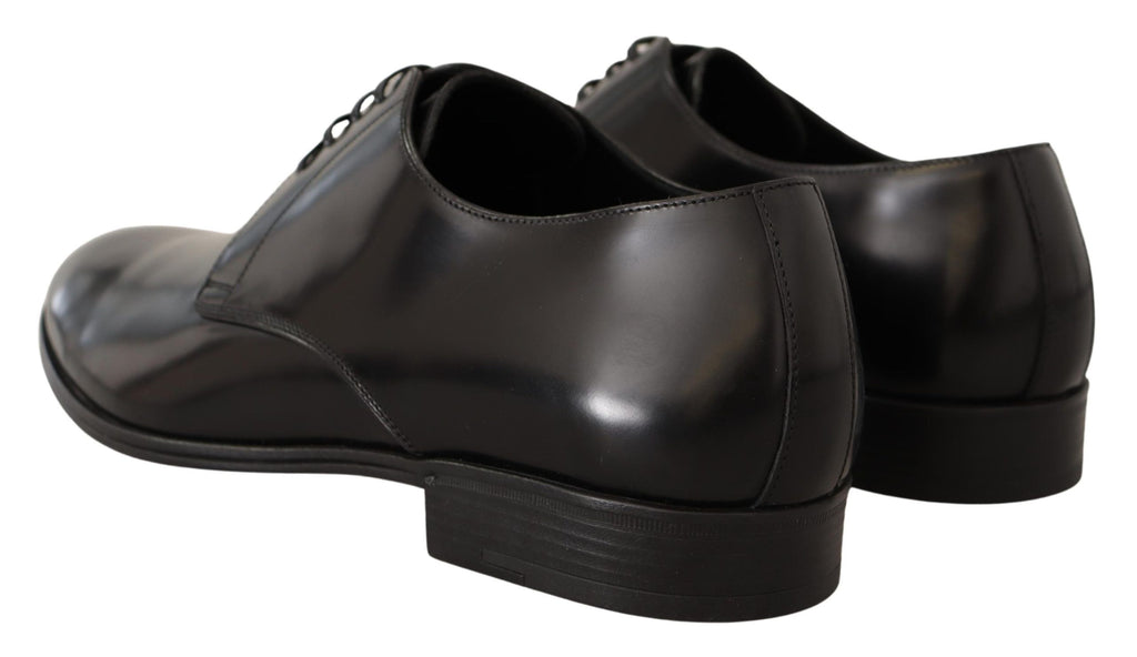 Schwarze Derby-Schnürschuhe aus Leder für Herren