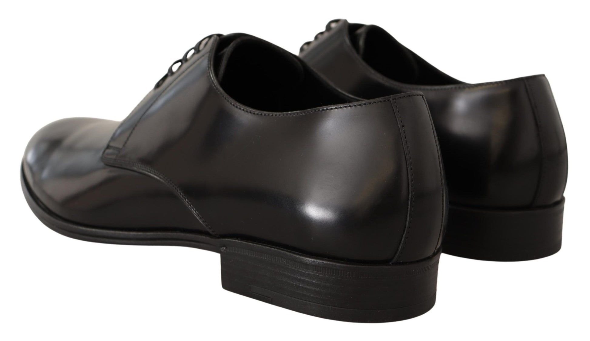Schwarze Derby-Schnürschuhe aus Leder für Herren