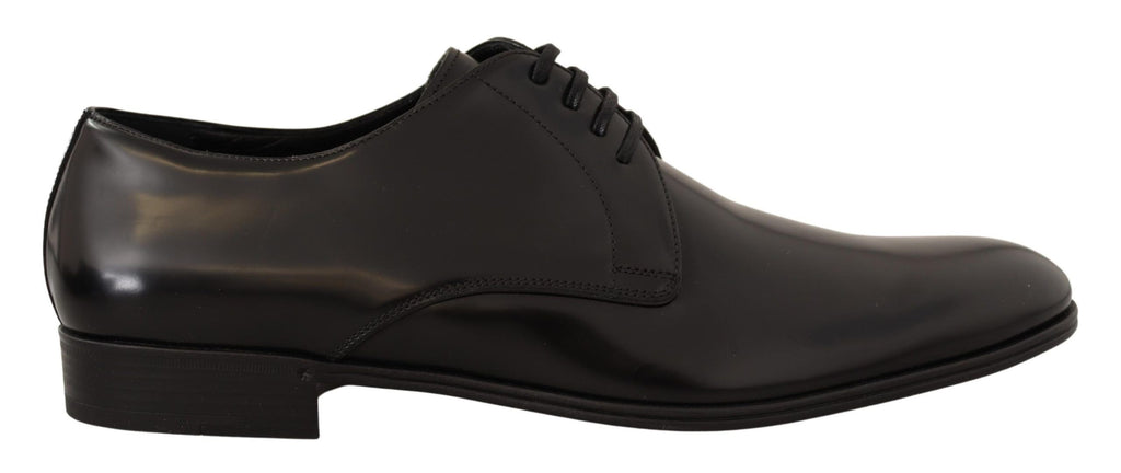 Schwarze Derby-Schnürschuhe aus Leder für Herren