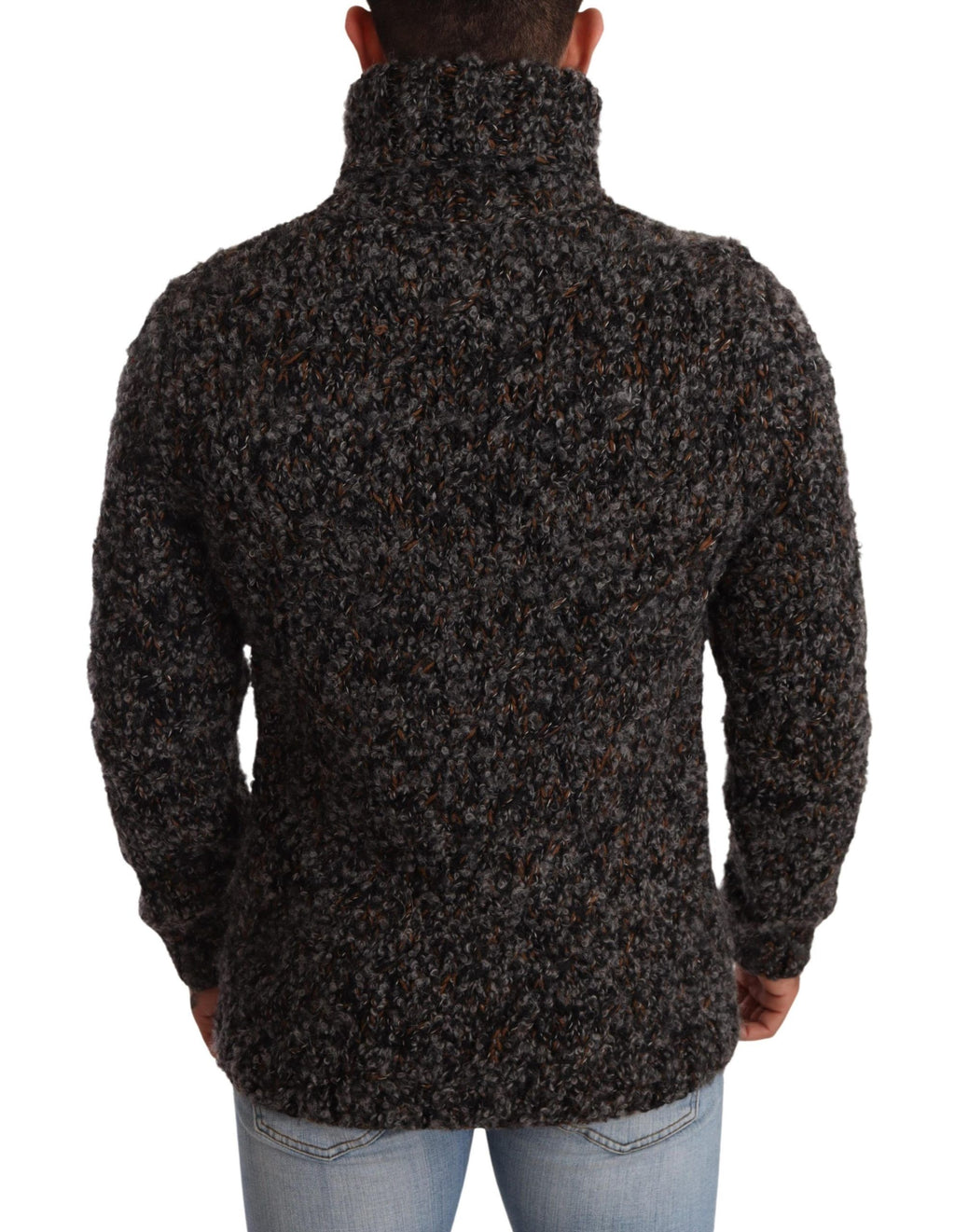 Grauer Rollkragenpullover aus Wollmischung