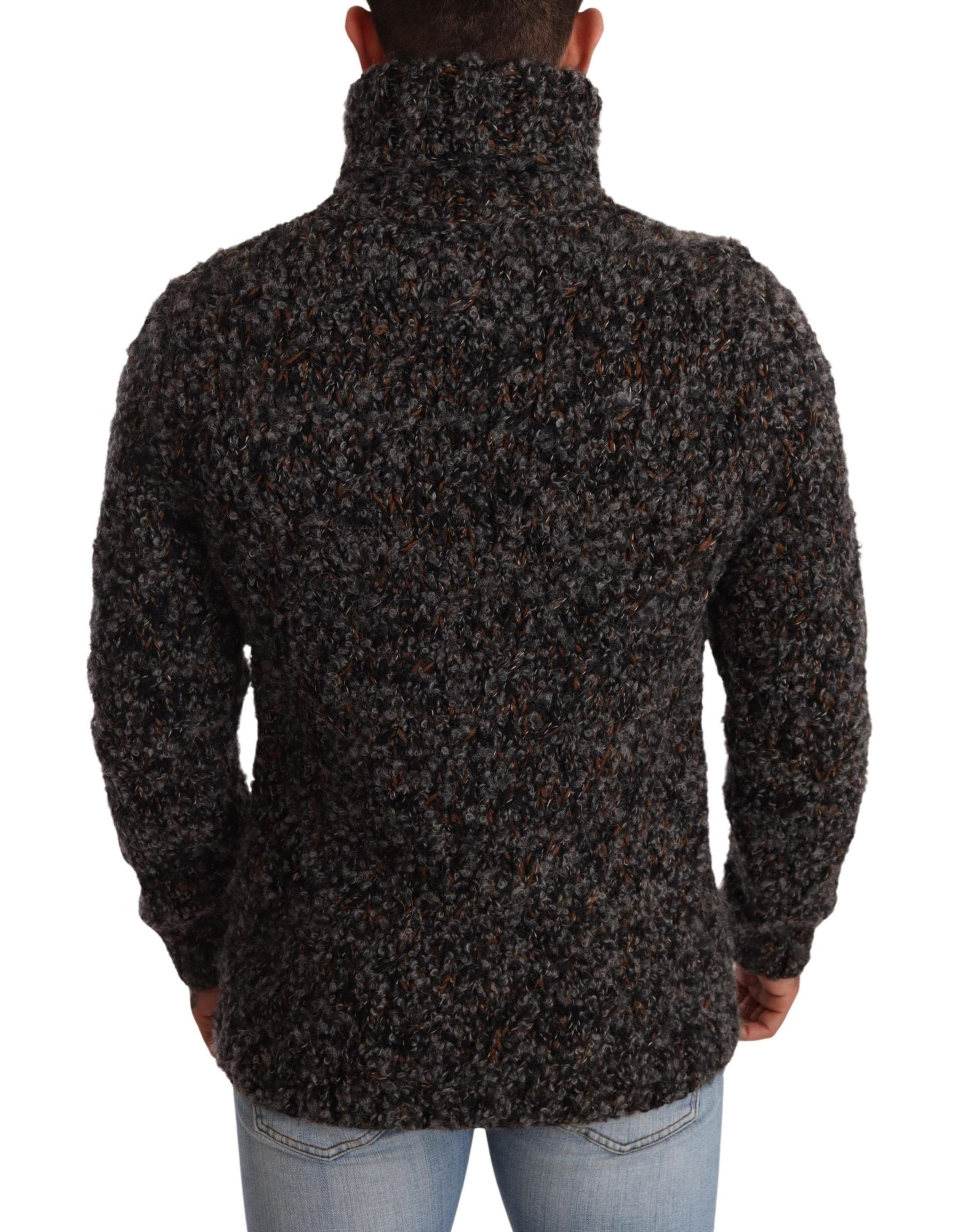 Grauer Rollkragenpullover aus Wollmischung