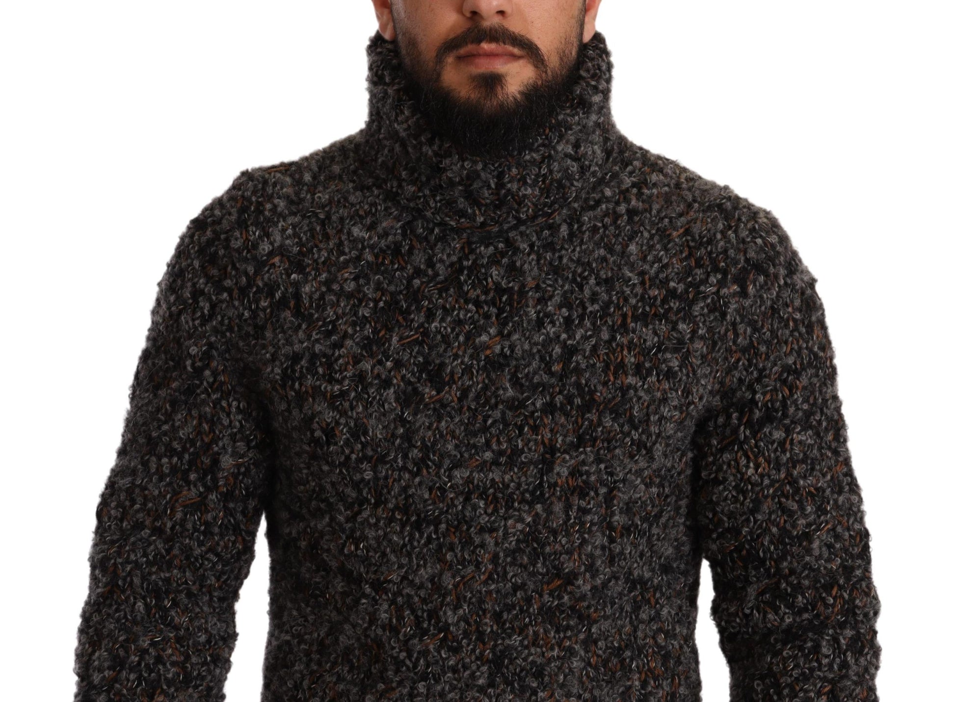 Grauer Rollkragenpullover aus Wollmischung