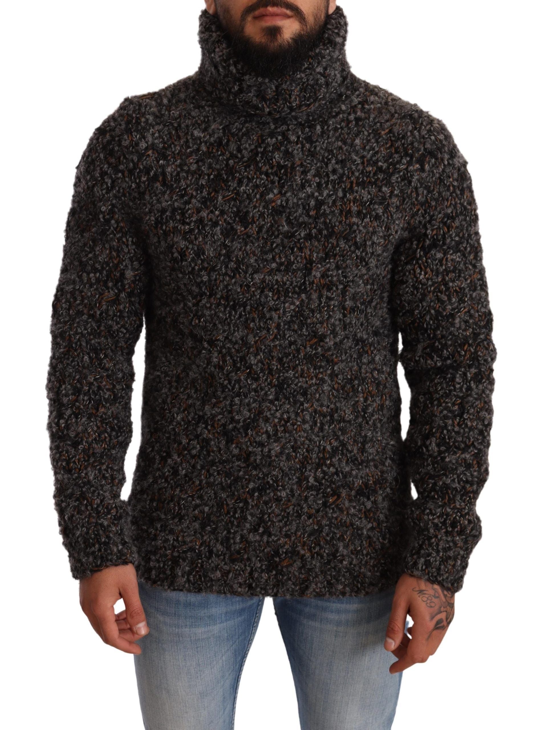 Grauer Rollkragenpullover aus Wollmischung