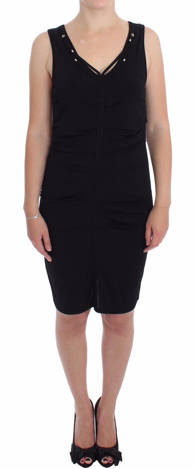 Black Stretch Wiggle Pencil Sheath Bodycon Dress