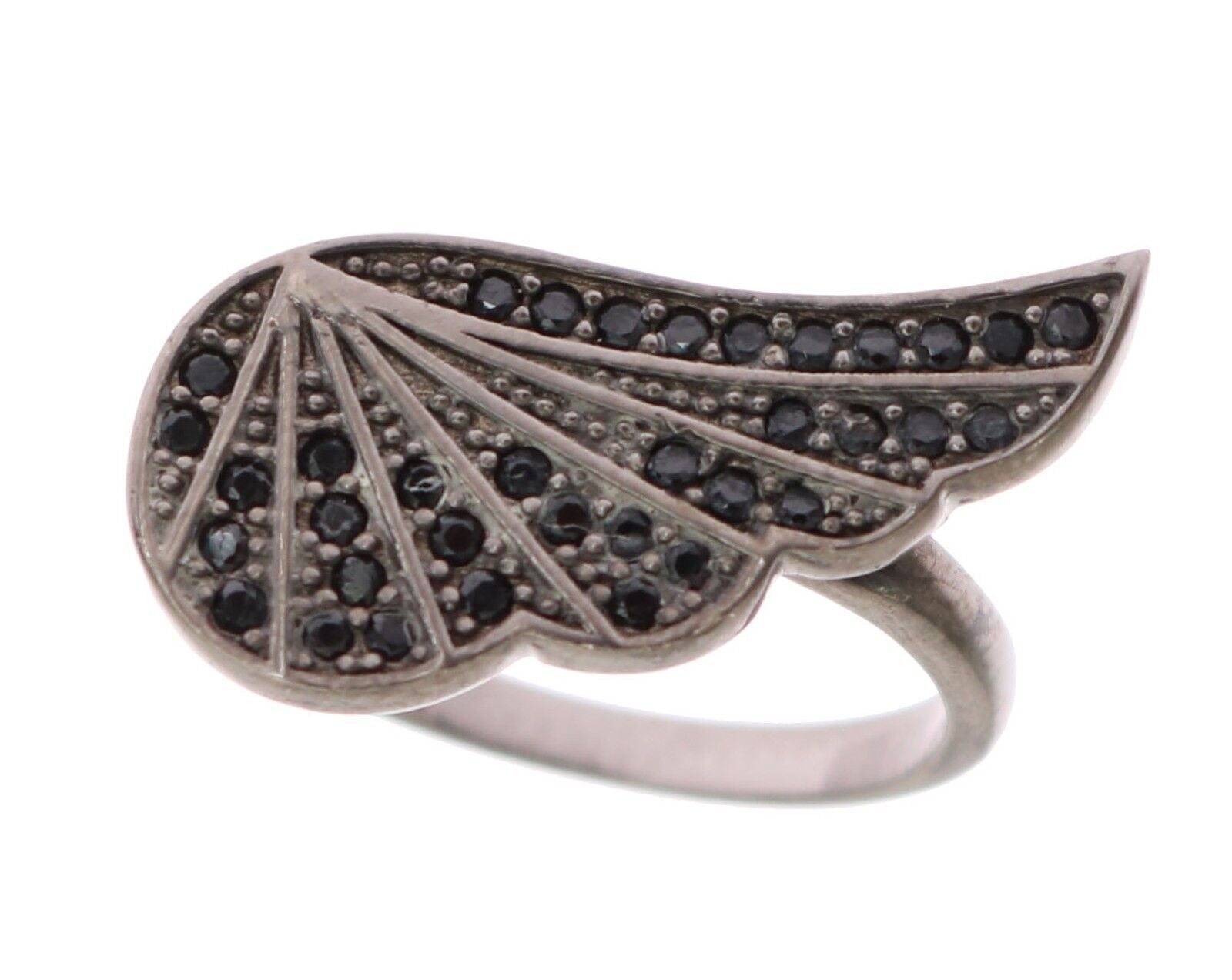 Silber Damen Schwarz CZ Rhodium 925 Ring