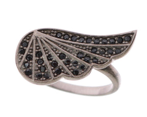 Silber Damen Schwarz CZ Rhodium 925 Ring