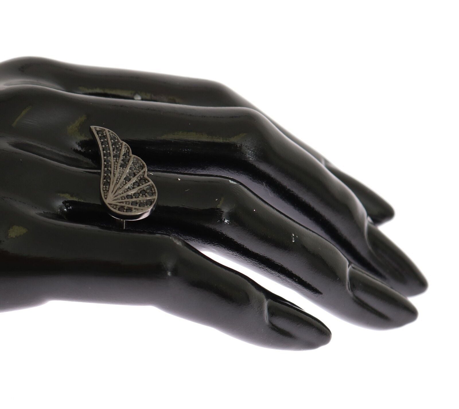 Silber Damen Schwarz CZ Rhodium 925 Ring