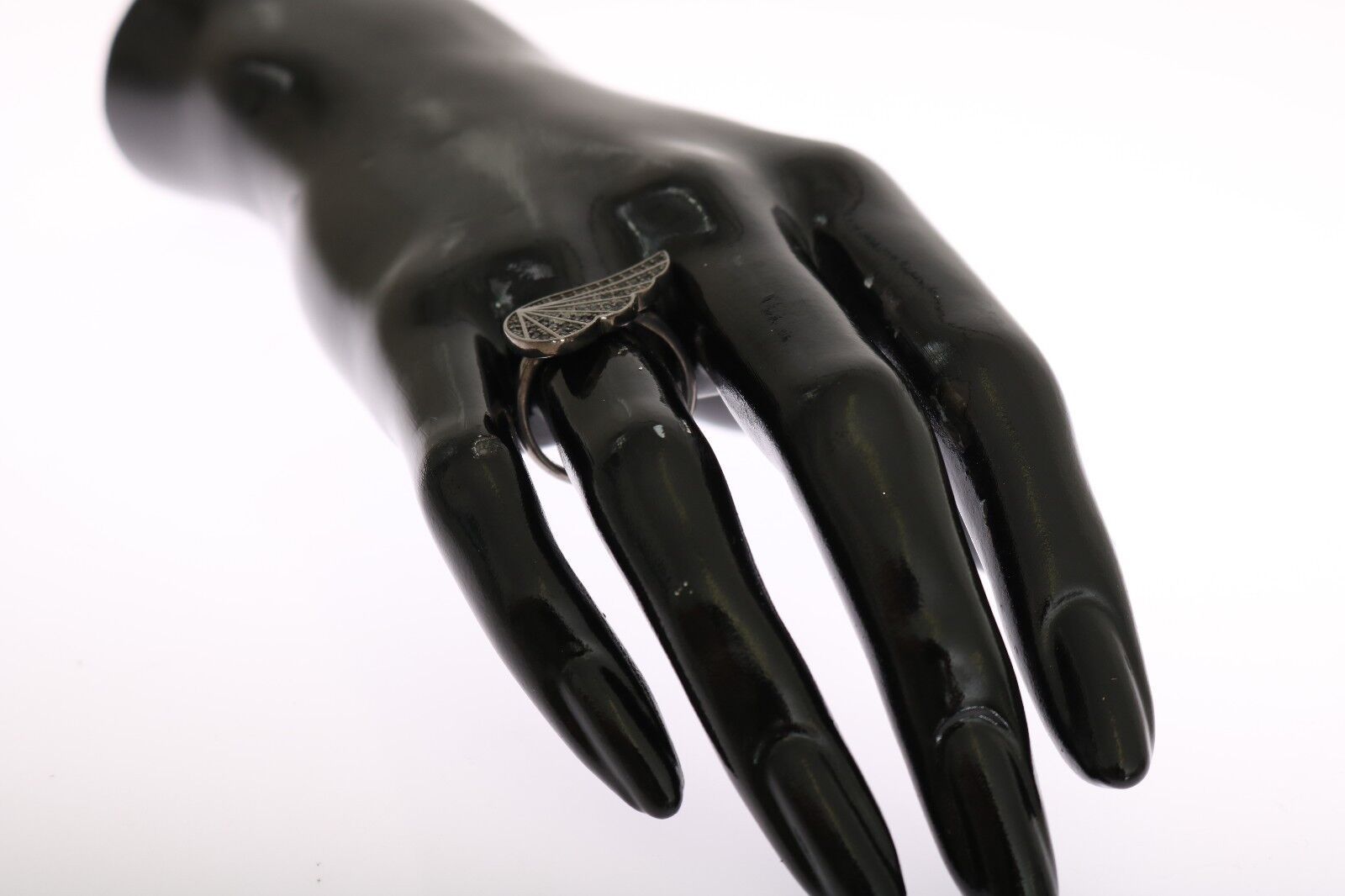 Silber Damen Schwarz CZ Rhodium 925 Ring