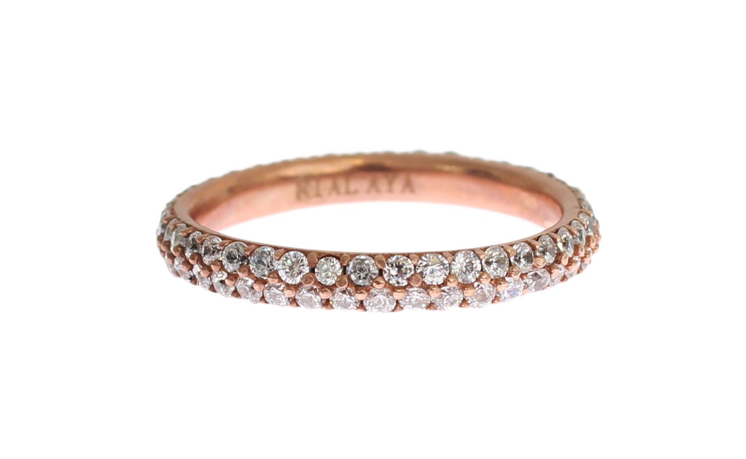 Ring aus 925er-Silber mit klaren Zirkoniasteinen in Roségold