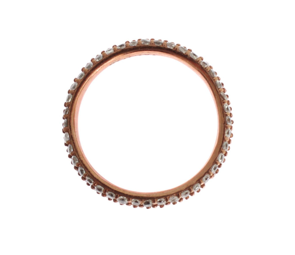 Ring aus 925er-Silber mit klaren Zirkoniasteinen in Roségold
