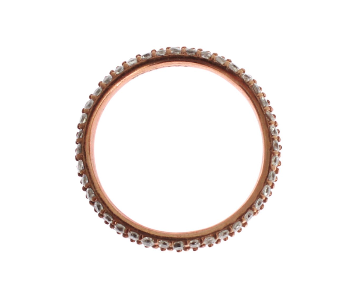 Ring aus 925er-Silber mit klaren Zirkoniasteinen in Roségold