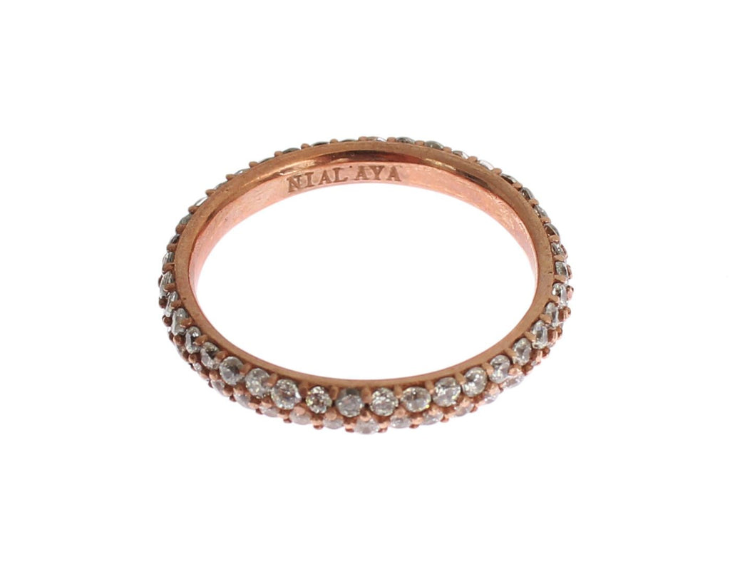 Ring aus 925er-Silber mit klaren Zirkoniasteinen in Roségold