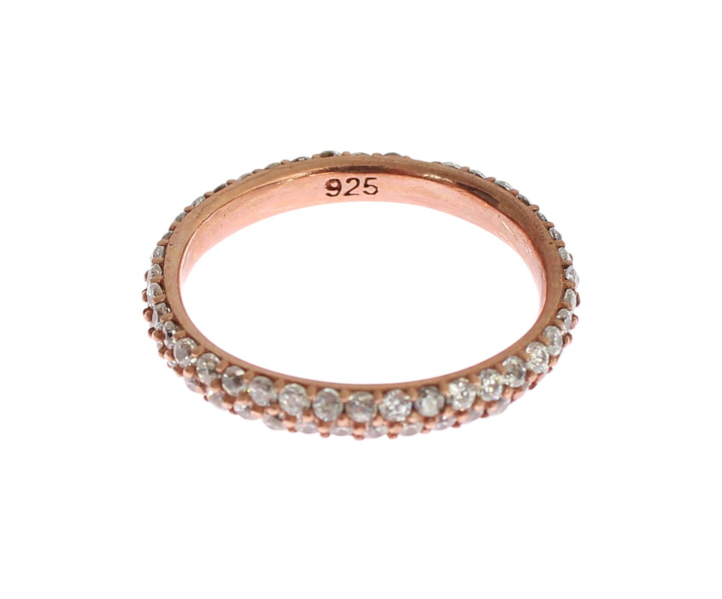 Ring aus 925er-Silber mit klaren Zirkoniasteinen in Roségold