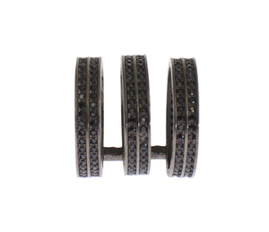 Nialaya Black CZ Rhodium 925 Silver Ring