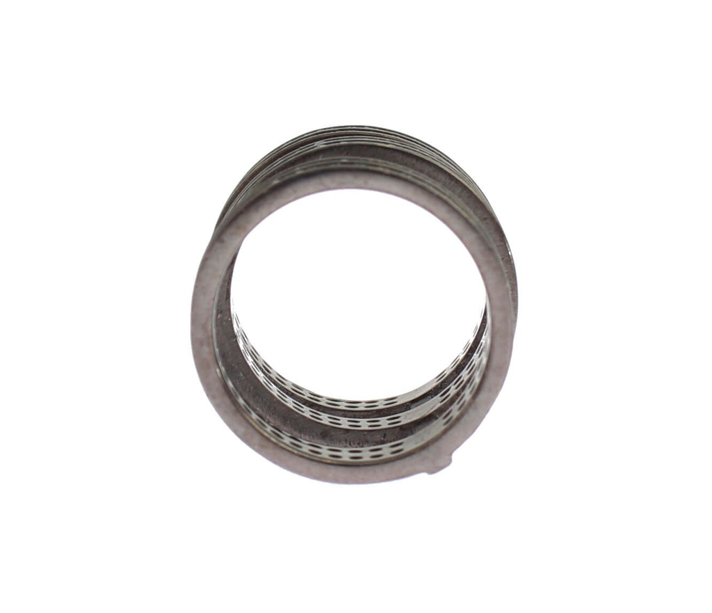 Schwarzer Zirkonia-Rhodinierter 925er Silberring