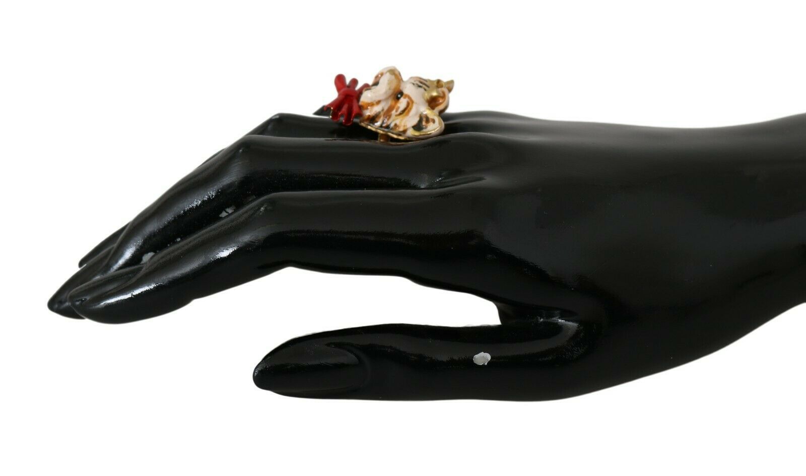 Gold Messing Harz Beige Hund Haustier Marke Accessoire Ring