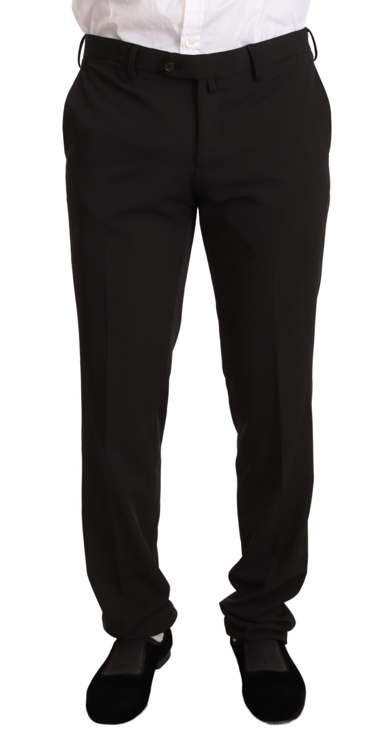Schwarzer, schmaler 2-teiliger TAGLIENTE-Anzug aus Polyester