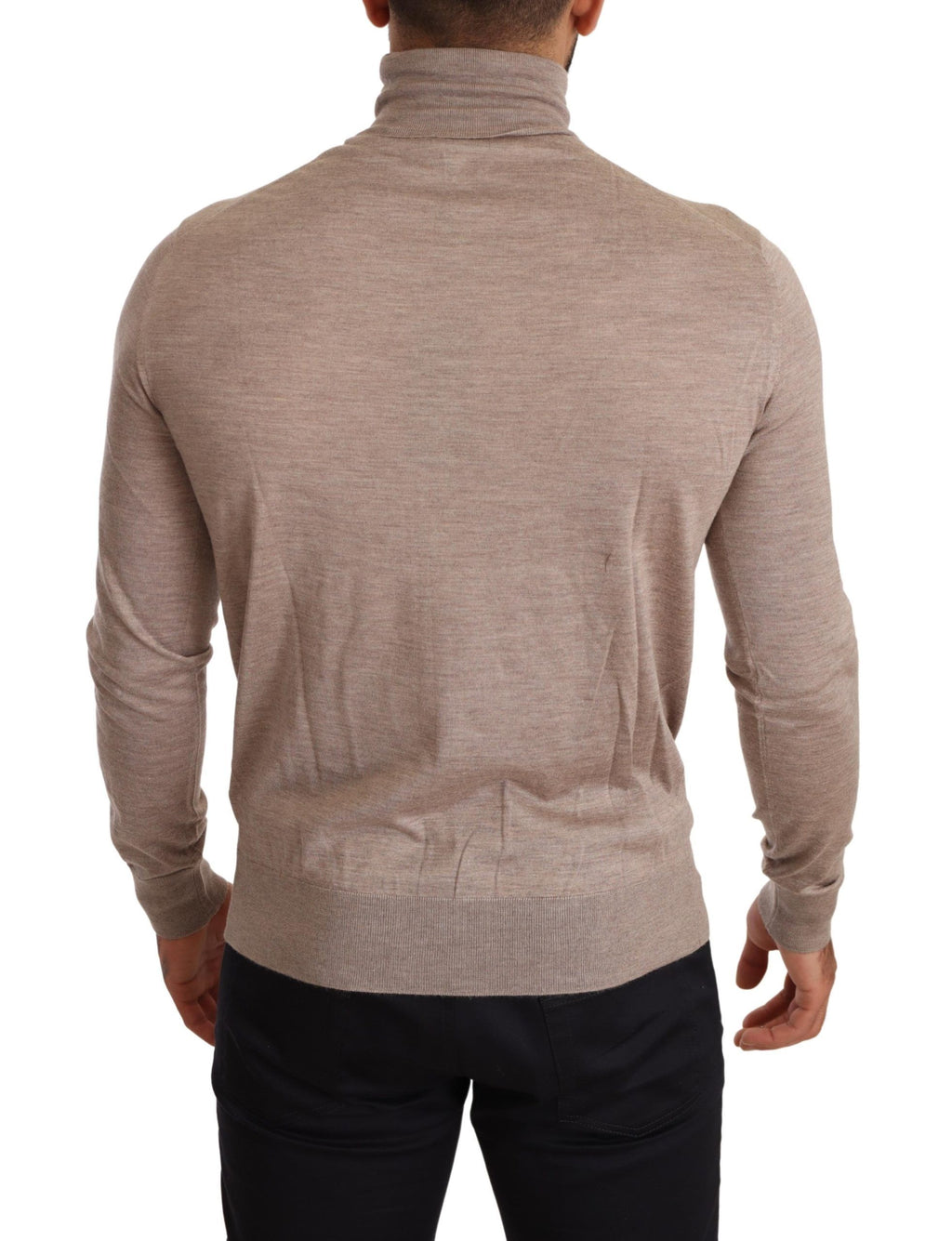 Beigefarbener Rollkragenpullover aus Kaschmir