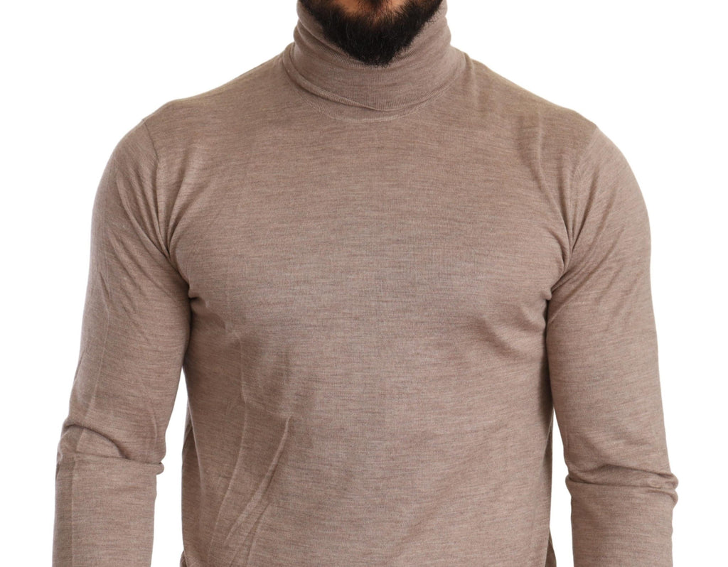 Beigefarbener Rollkragenpullover aus Kaschmir