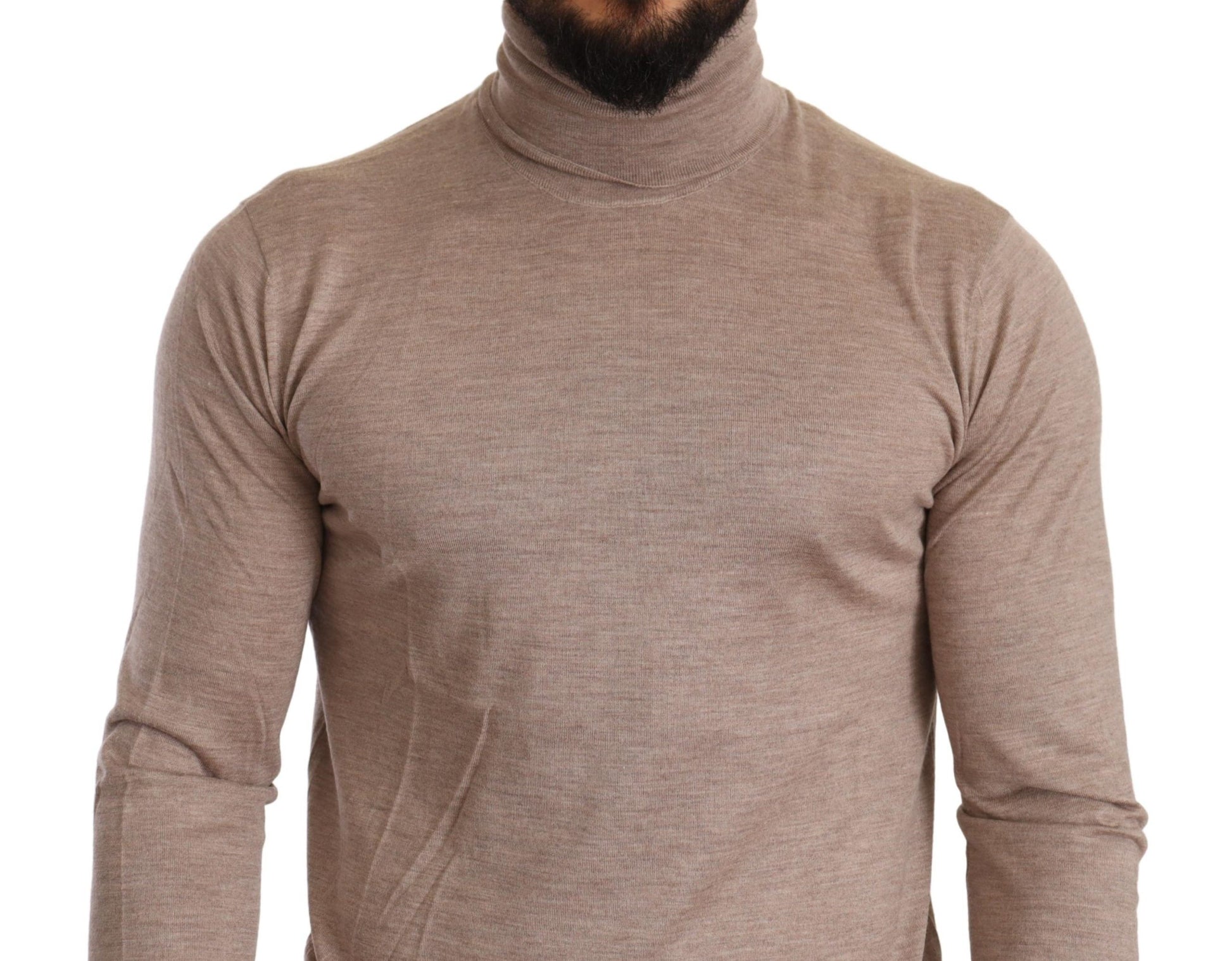 Beigefarbener Rollkragenpullover aus Kaschmir