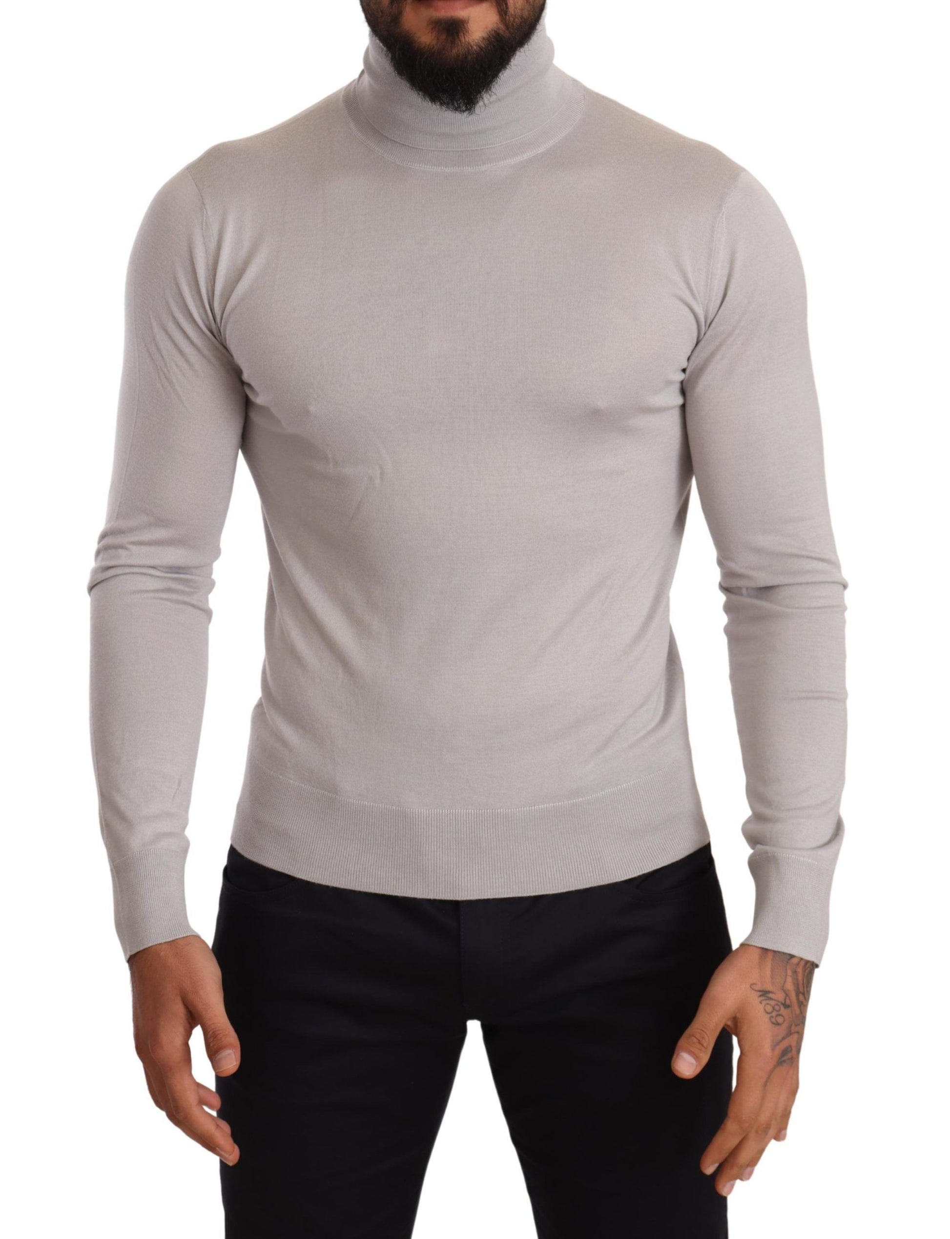 Grauer Rollkragenpullover aus Kaschmir