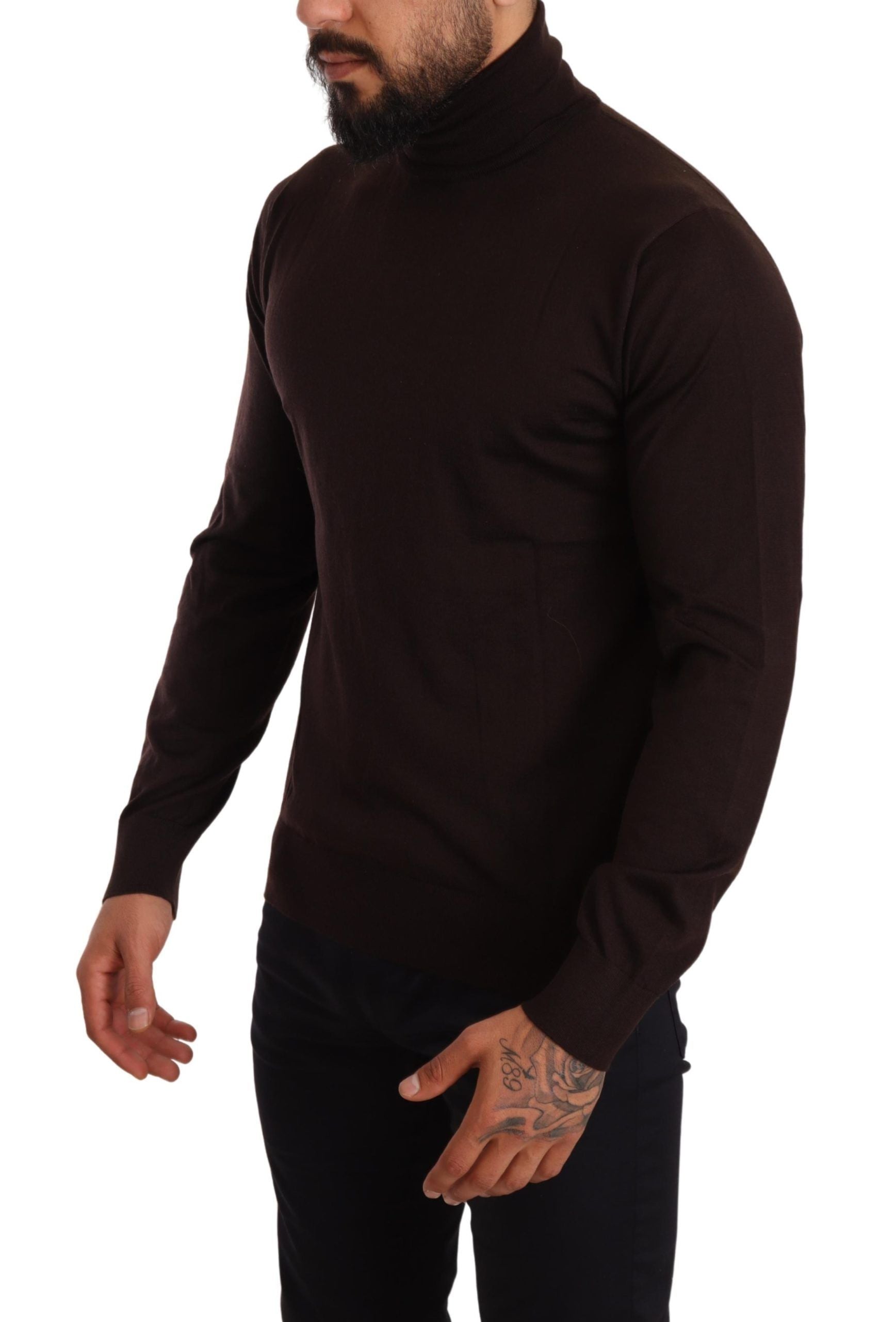 Brauner Rollkragenpullover aus Kaschmir