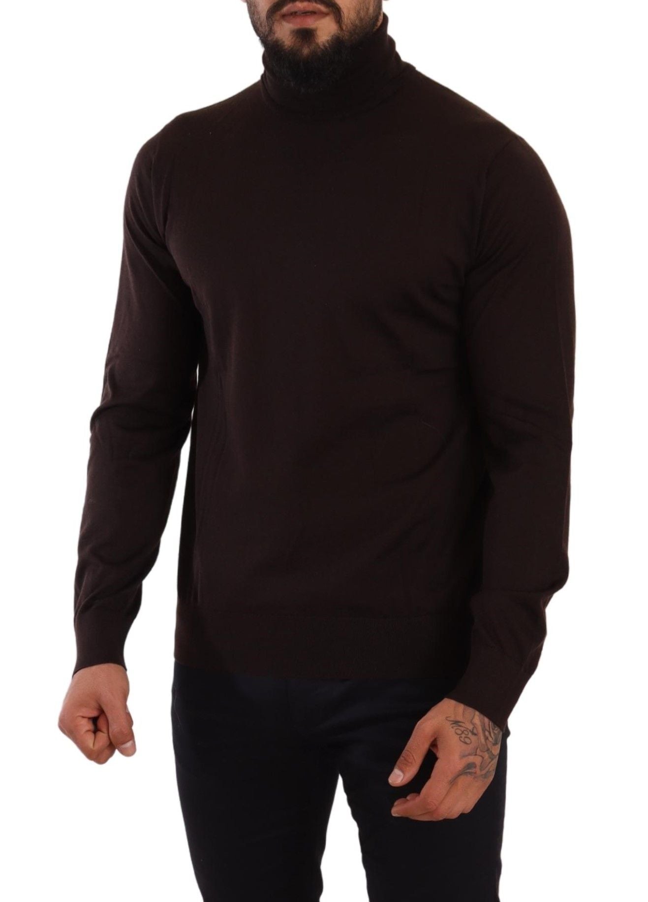 Brauner Rollkragenpullover aus Kaschmir