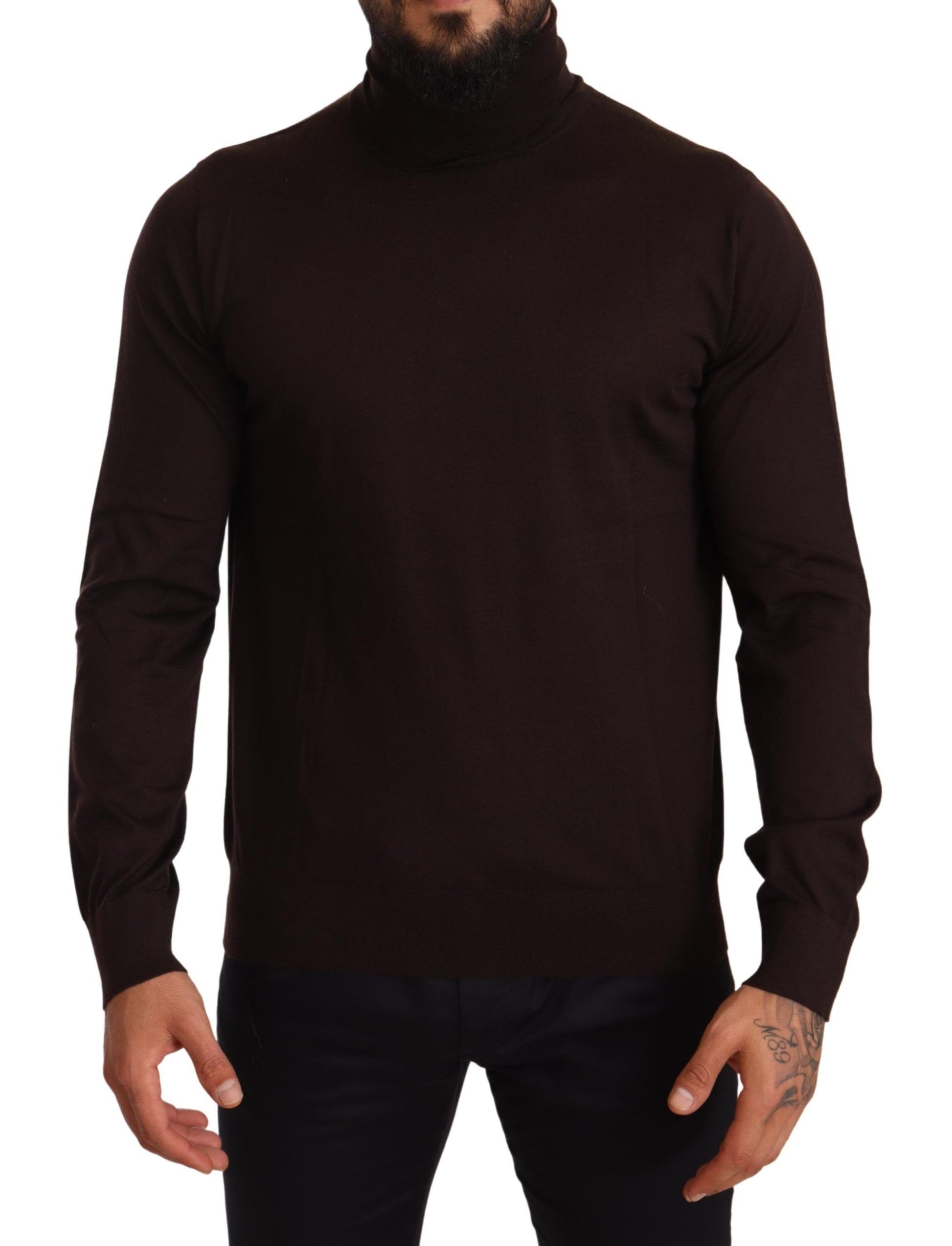 Brauner Rollkragenpullover aus Kaschmir