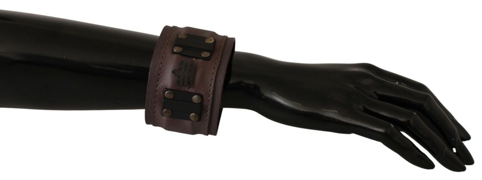 Braunes Markenarmband aus Leder mit breiter Schnalle