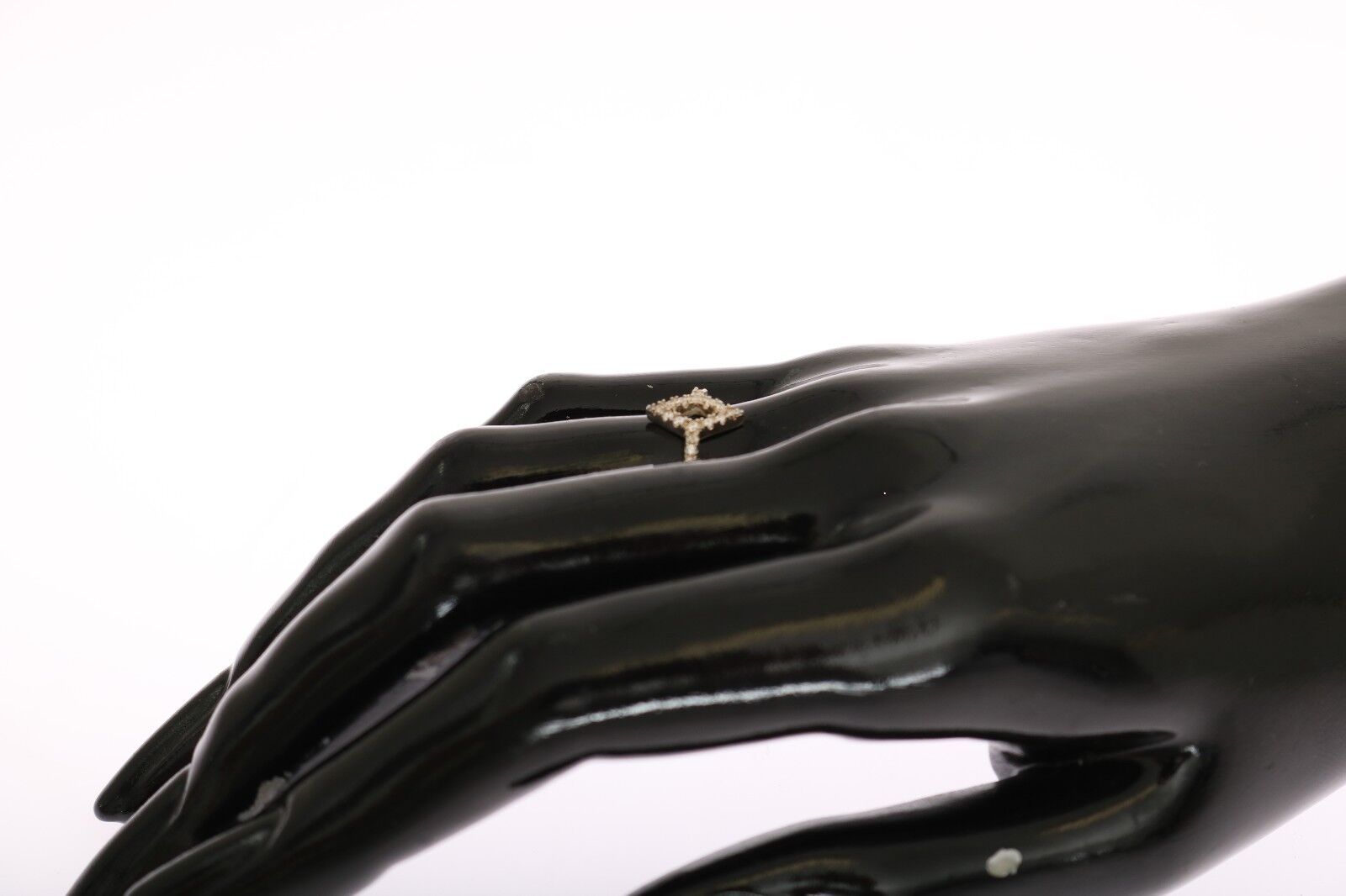 Nialaya Silver Rhombus Womens Clear CZ 925 Silver Ring