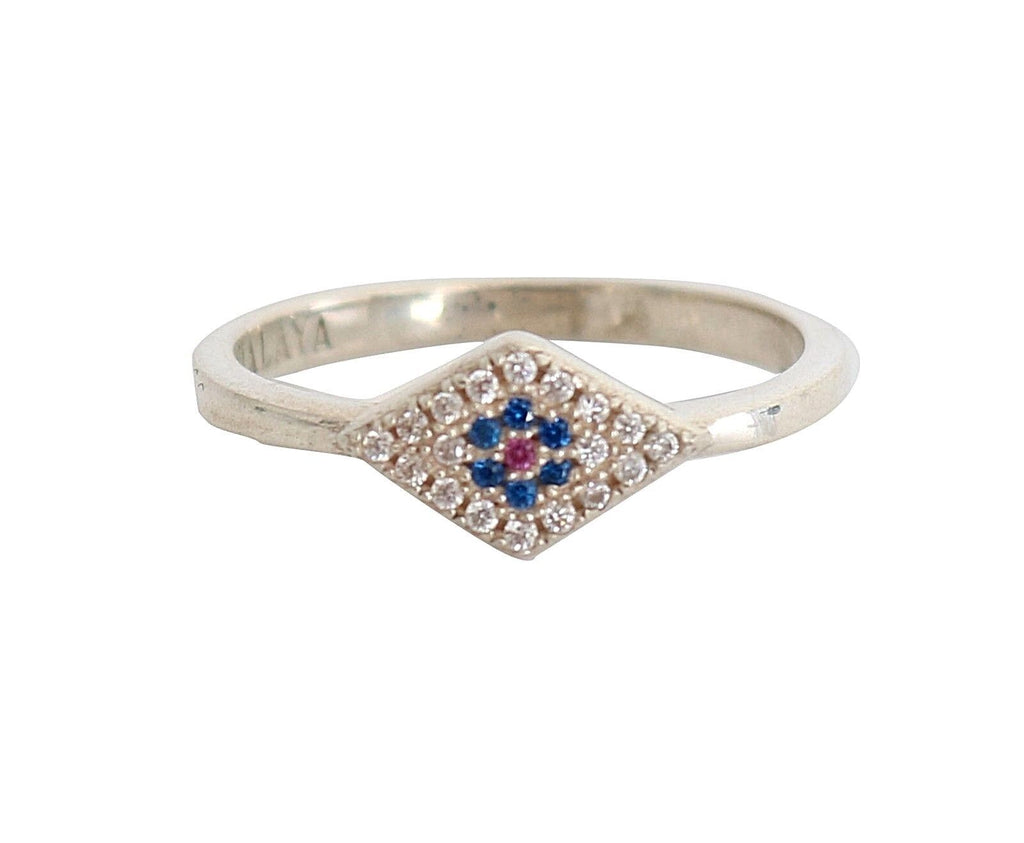 Blau Rot CZ 925 Silber Damen Klar Ring